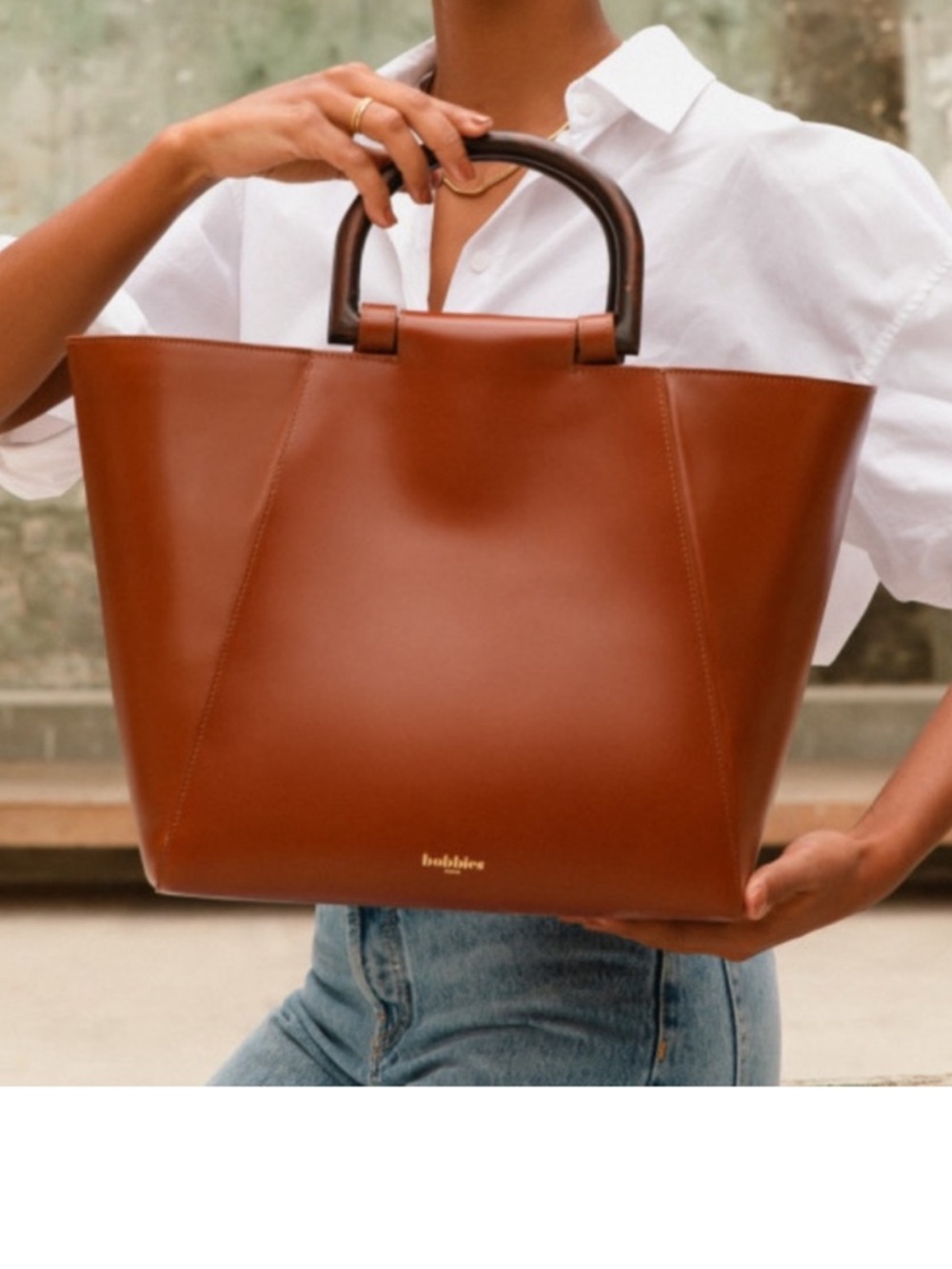 Bobbies Cognac Navigli Leather Tote